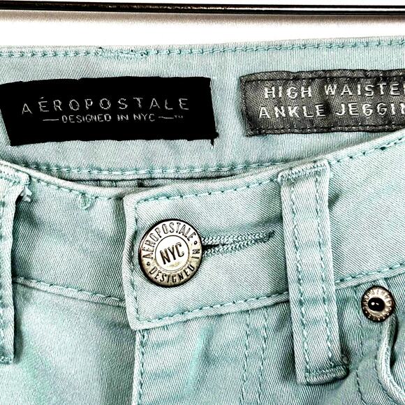 Aeropostale Jeans Womens 4 Blue High Waisted Ankle Jeggings Skinny Mid Rise - Picture 4 of 10